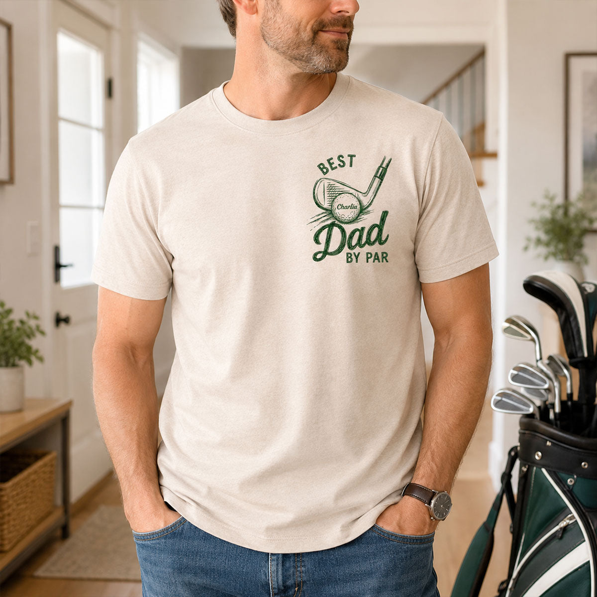 Best Dad By Par Golf Lover - Personalized Shirt - Father's Day Gift for Dad, Husband