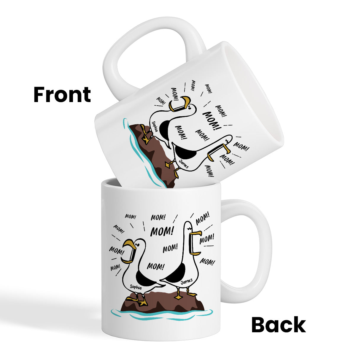 Seagull Mom Mom Mom Custom Name - Personalized Mug - Funny Mother's Day Gift For Mom