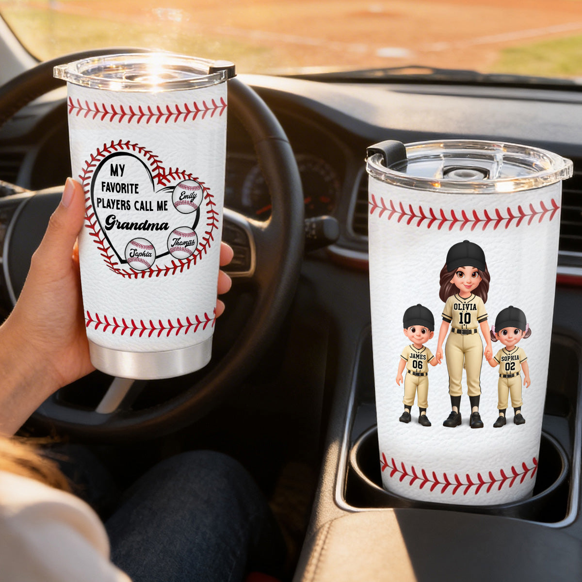 My Favorite Baseball Player Calls Me Mom - Personalized Tumbler - Mother's Day Gift For Baseball Mom