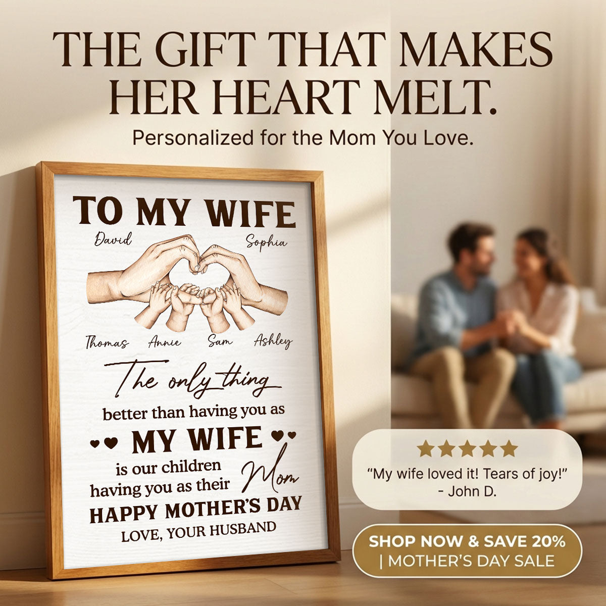 Family Heart Hands The Only Thing Better Than Having You As My Wife - Personalized Poster - Mother's Day Gift For Wife