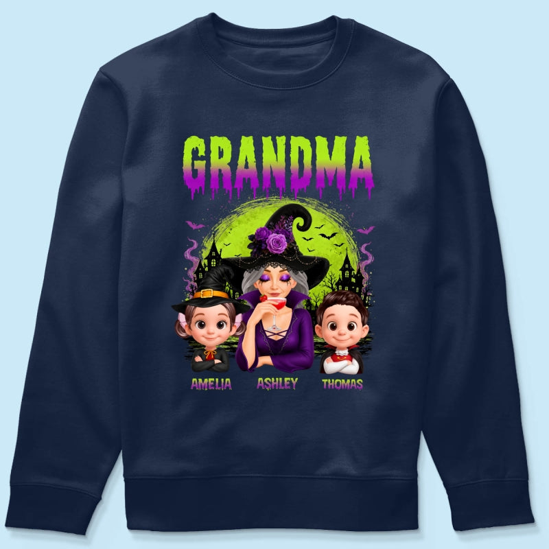 Grandma Mom Witch Halloween - Personalized Shirt - Trendy Halloween Gift for Her
