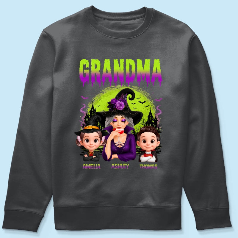Grandma Mom Witch Halloween - Personalized Shirt - Trendy Halloween Gift for Her