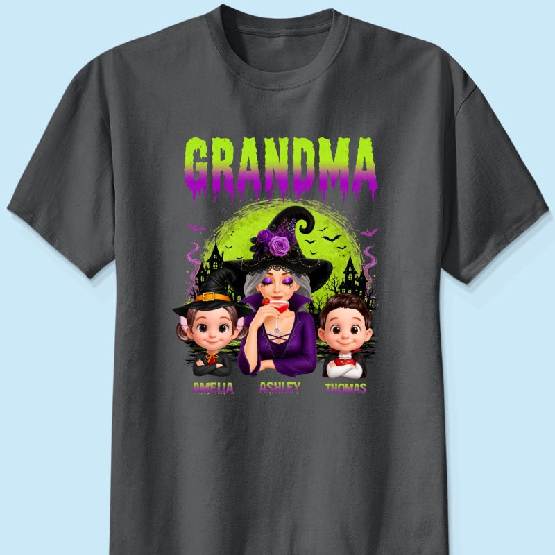 Grandma Mom Witch Halloween - Personalized Shirt - Trendy Halloween Gift for Her