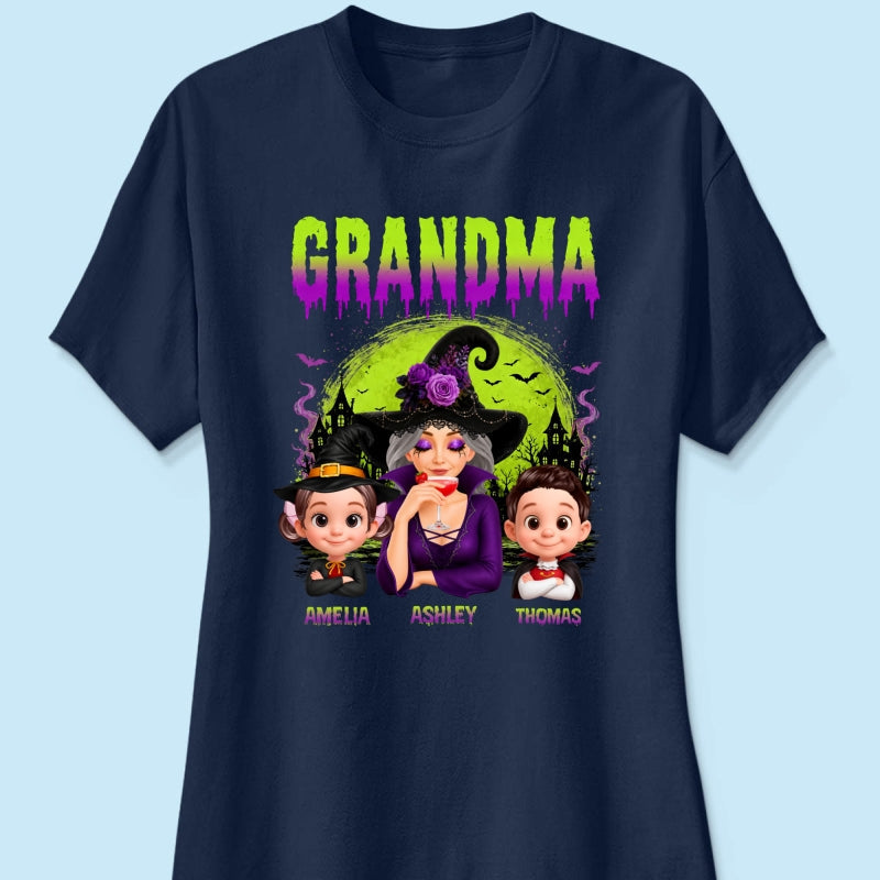 Grandma Mom Witch Halloween - Personalized Shirt - Trendy Halloween Gift for Her