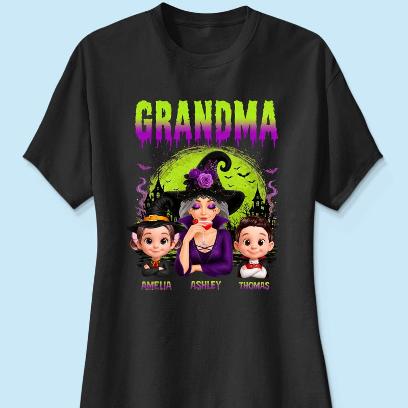 Grandma Mom Witch Halloween - Personalized Shirt - Trendy Halloween Gift for Her