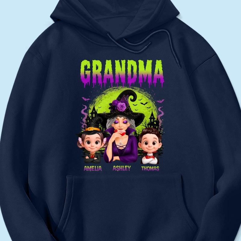 Grandma Mom Witch Halloween - Personalized Shirt - Trendy Halloween Gift for Her
