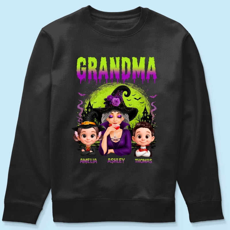 Grandma Mom Witch Halloween - Personalized Shirt - Trendy Halloween Gift for Her