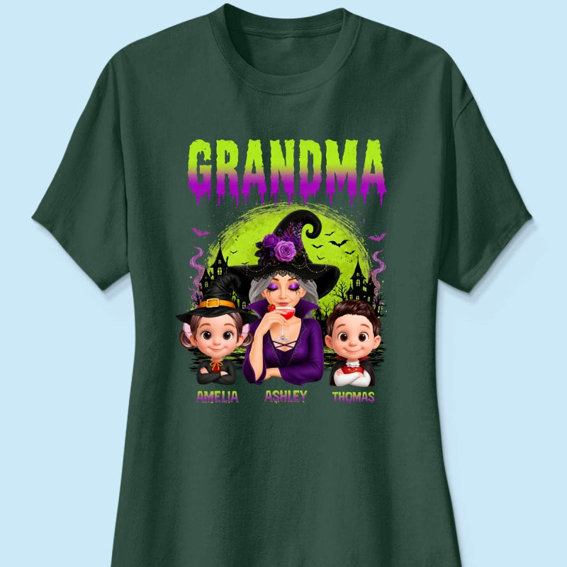 Grandma Mom Witch Halloween - Personalized Shirt - Trendy Halloween Gift for Her
