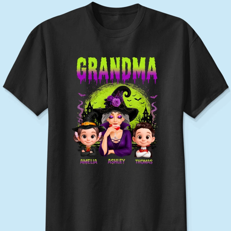 Grandma Mom Witch Halloween - Personalized Shirt - Trendy Halloween Gift for Her
