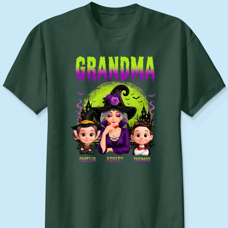 Grandma Mom Witch Halloween - Personalized Shirt - Trendy Halloween Gift for Her