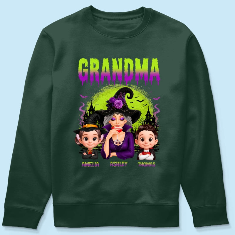 Grandma Mom Witch Halloween - Personalized Shirt - Trendy Halloween Gift for Her