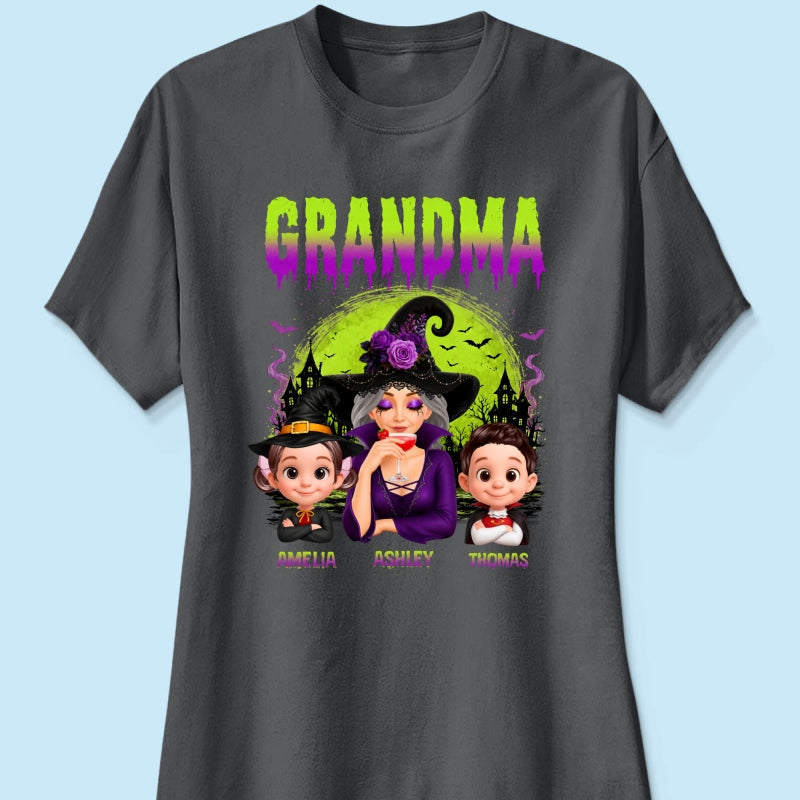 Grandma Mom Witch Halloween - Personalized Shirt - Trendy Halloween Gift for Her