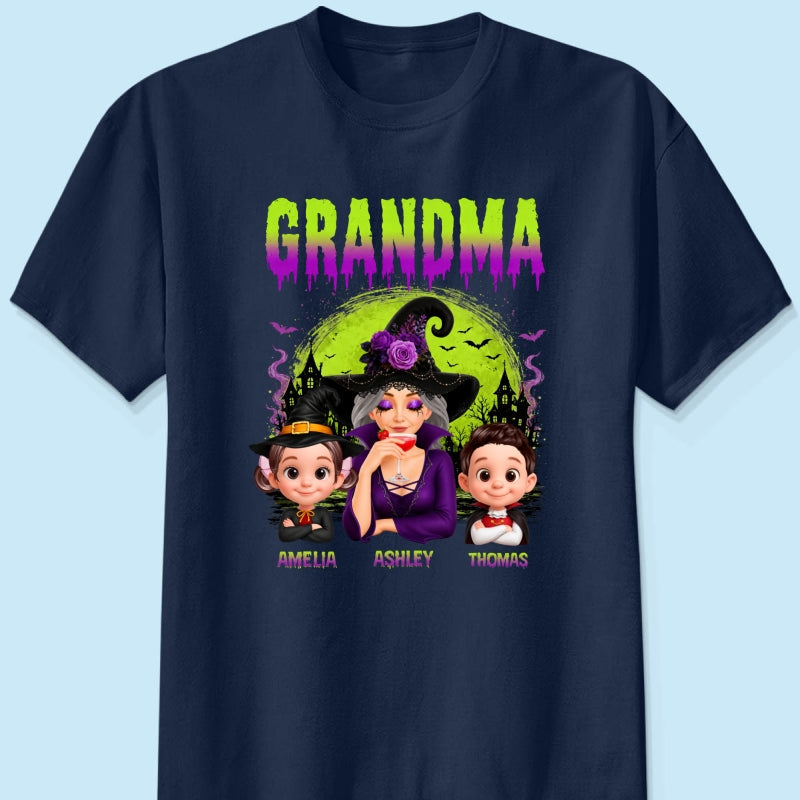 Grandma Mom Witch Halloween - Personalized Shirt - Trendy Halloween Gift for Her