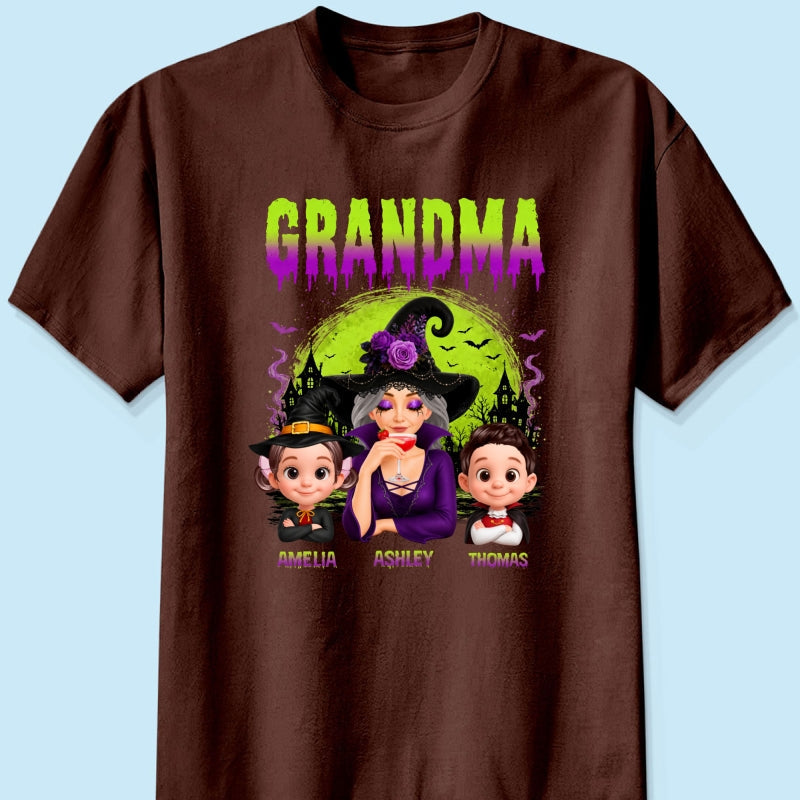 Grandma Mom Witch Halloween - Personalized Shirt - Trendy Halloween Gift for Her