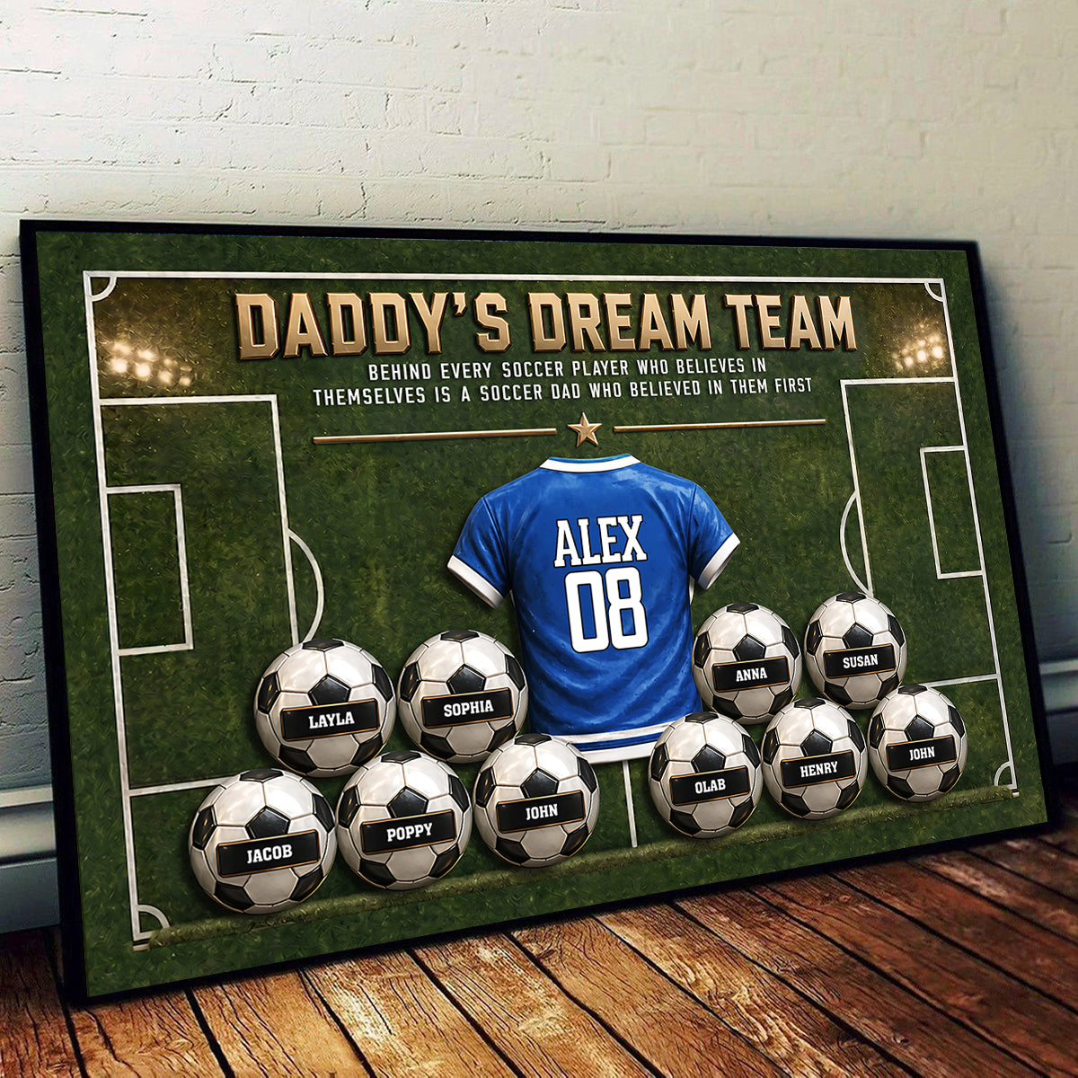 Behind Every Soccer Player Who Believed In Himself - Personalized Poster - Heartfelt Gift For Soccer Dad, Gift For Husband