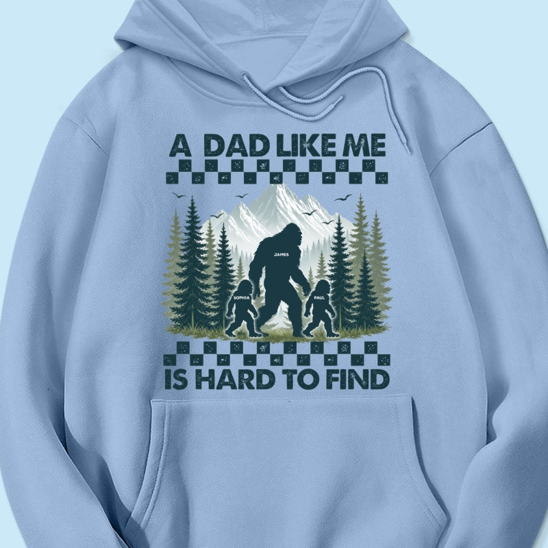 Retro Funny Bigfoot Dad With Kids Names - Personalized Shirt - Father's Day Gift for Dad