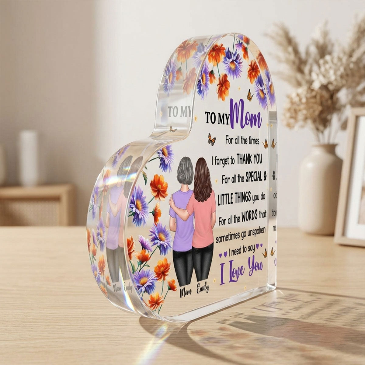 To My Mom I Need To Say I Love You - Personalized Acrylic Block Plaque