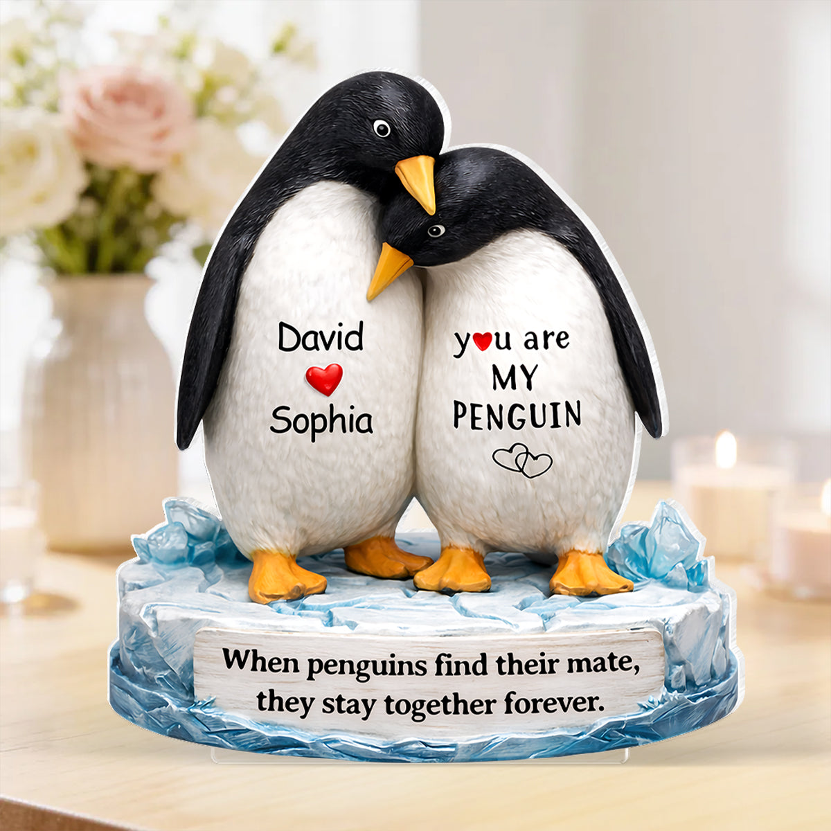 You Are My Penguin - Personalized Acrylic Block Plaque - Sentimental Wedding Anniversary Gift, Gift for Him, for Her