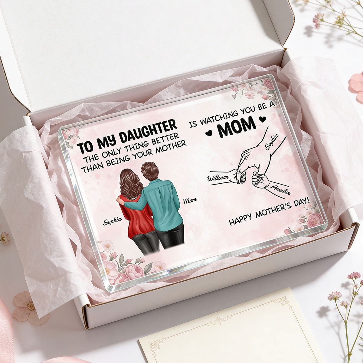 From Mom To Daughter Watching You Be A Mom - Personalized Acrylic Block Plaque - Mother's Day Gift For Daughter
