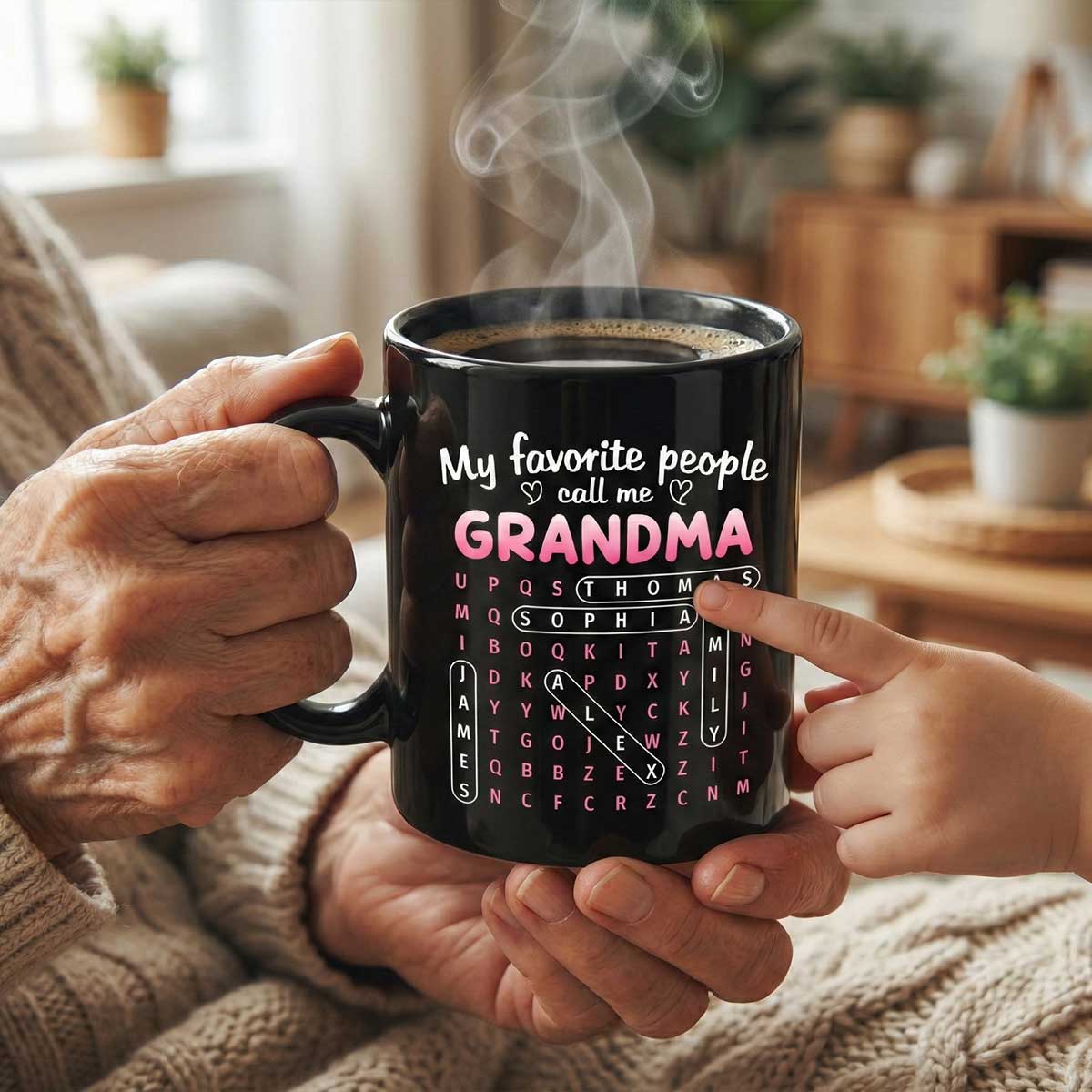 Favorite People Call Me Grandma Word Search Puzzle - Personalized Mug - Mother's Day Gift For Grandma
