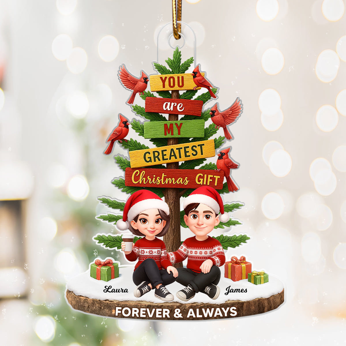 You Are My Greatest Christmas Gift - Personalized Acrylic Orament - Christmas Gift for Couple
