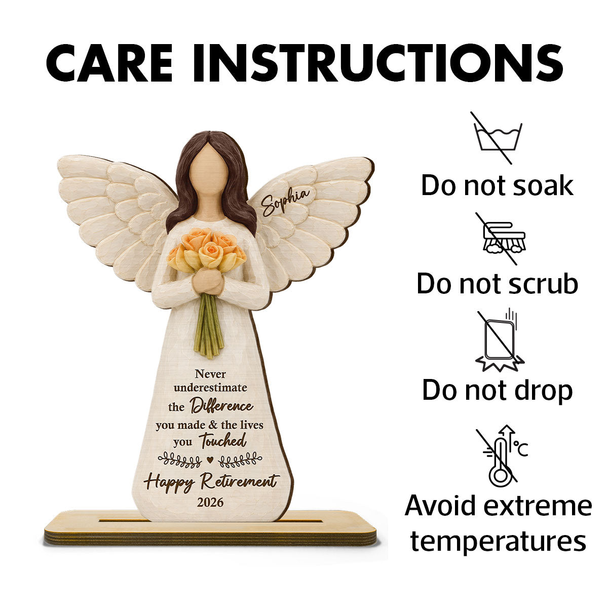 May You Be Proud Of The Work You Have Done 2D Flat - Personalized 2-Layered Wooden Plaque - Retired Keepsake For Coworker Teacher Nurse