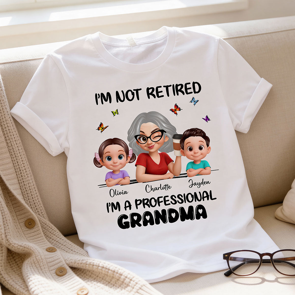 Happy Retired Professional Grandma - Personalized Shirt - Funny Retirement Gift, Gift For Grandma, Mom