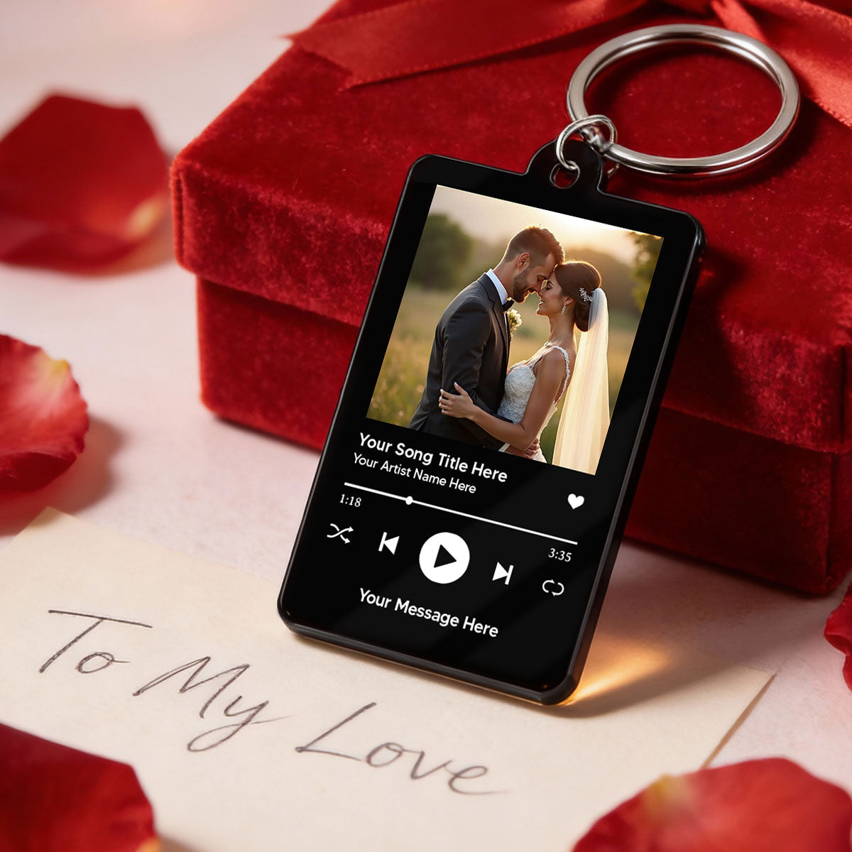 Custom Your Favorite Song - Personalized Acrylic Keychain -Sentimental Valentine's Day Gift for her, for him