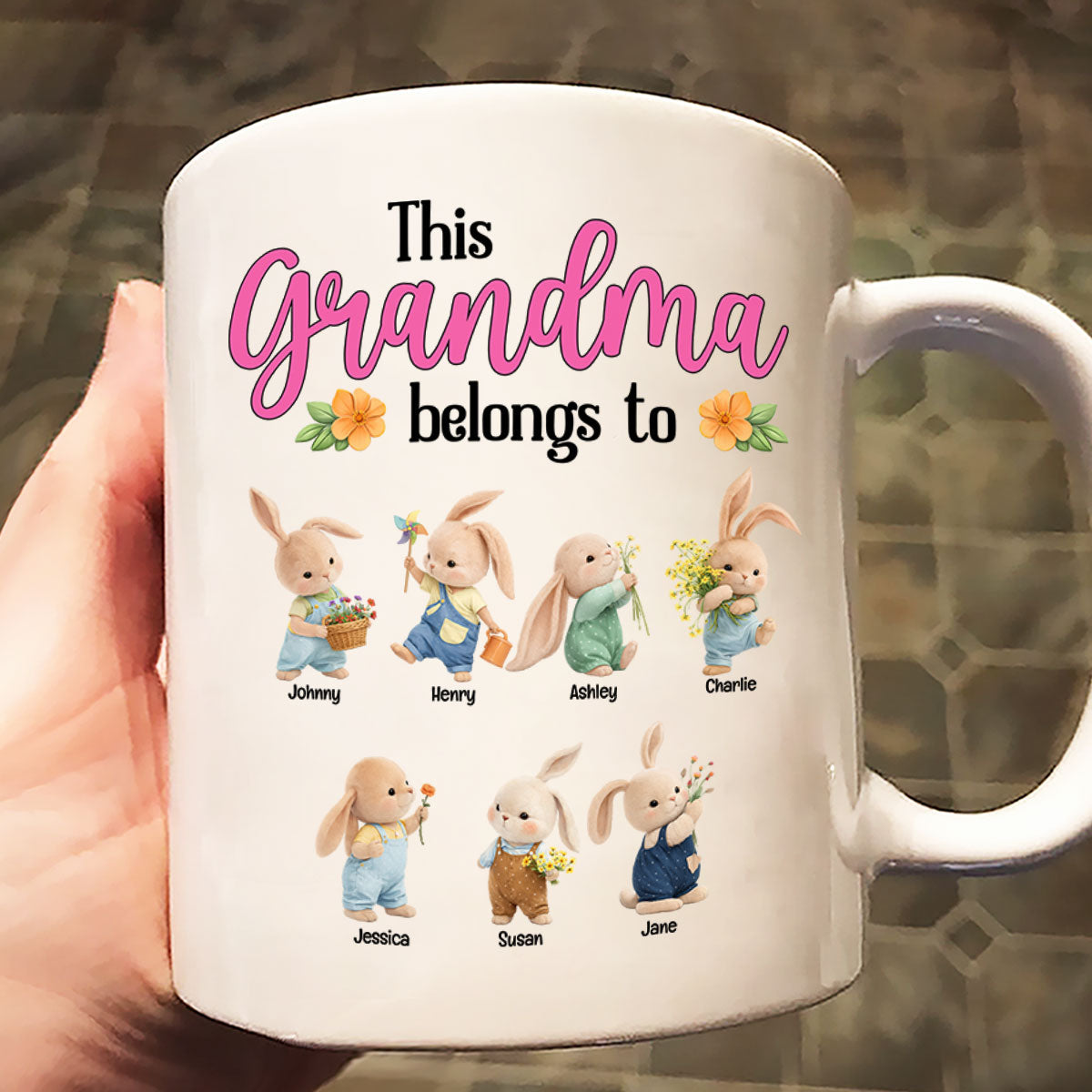 This Grandma Belongs To - Personalized Mug - Easter Gift For Grandma