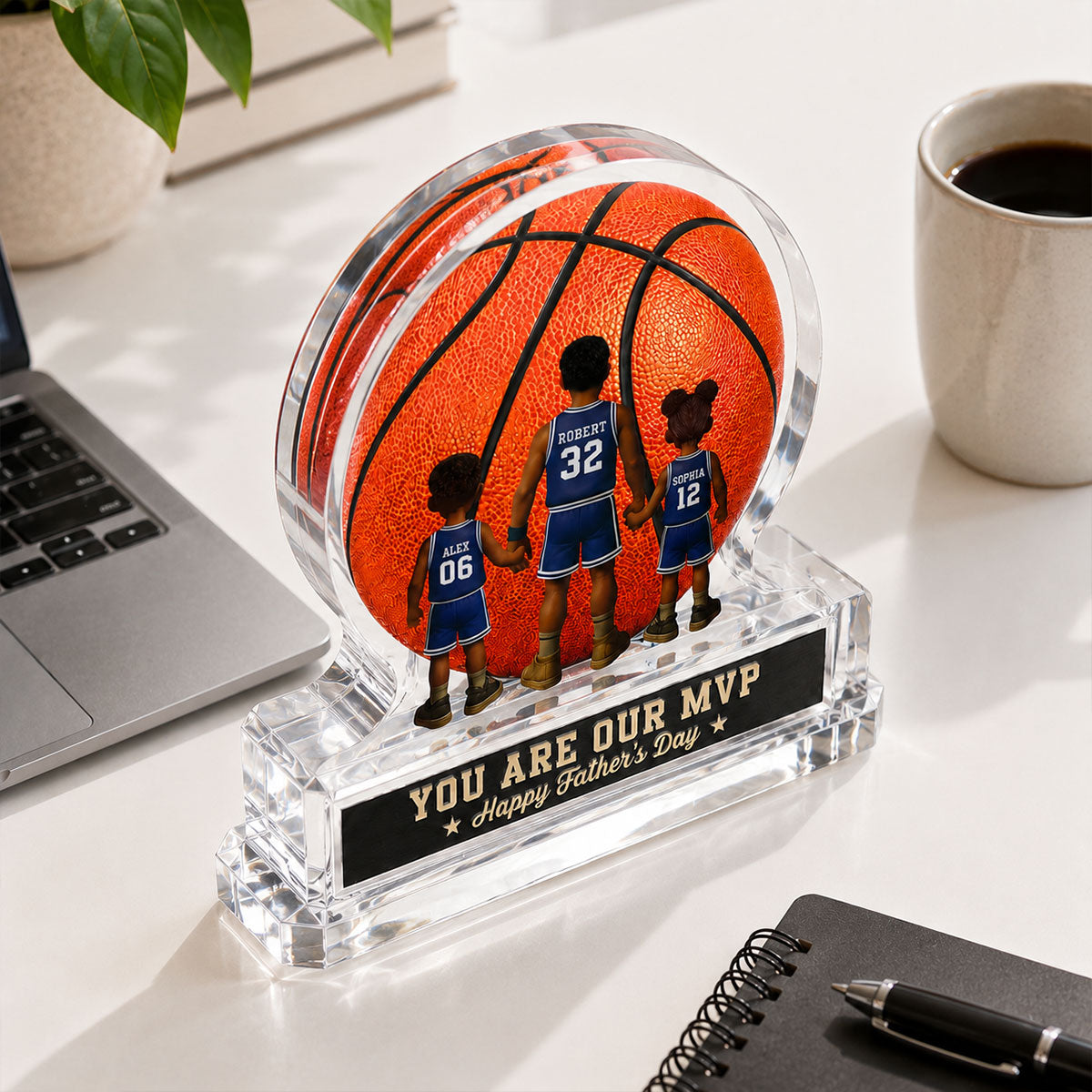 Basketball No 1 Dad Legend You Are Our MVP - Personalized Acrylic Block Plaque -  Gift For Dad, Husband, Basketball Fans