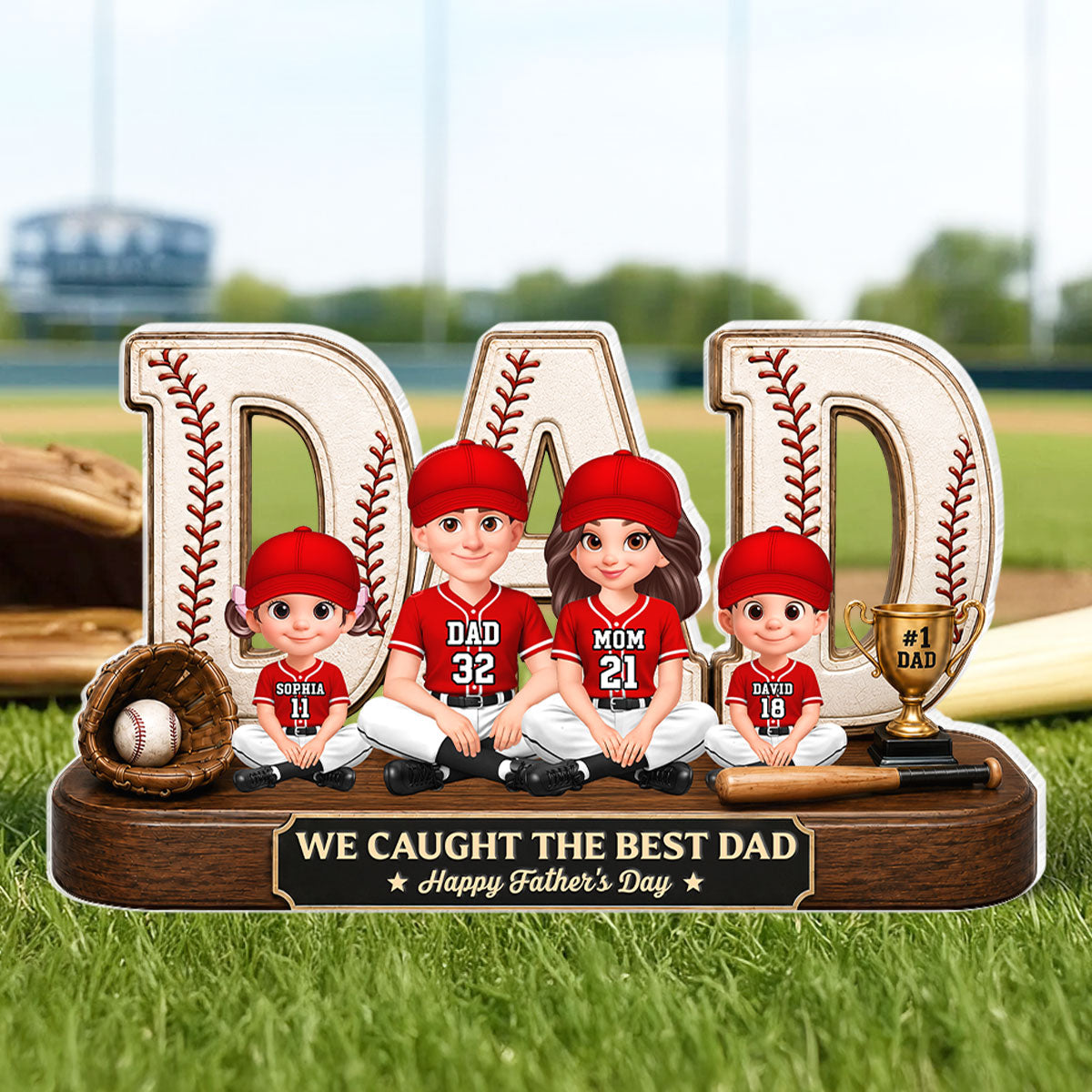 Baseball Legend Daddy's Dream Team - Personalized Acrylic Block Plaque -  Gift For Dad