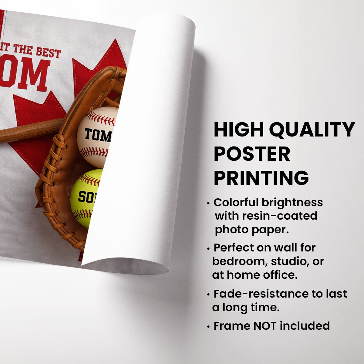 We Caught The Best Mom Nation Flag - Personalized Poster - Gift For Baseball Mom, Gift For Wife