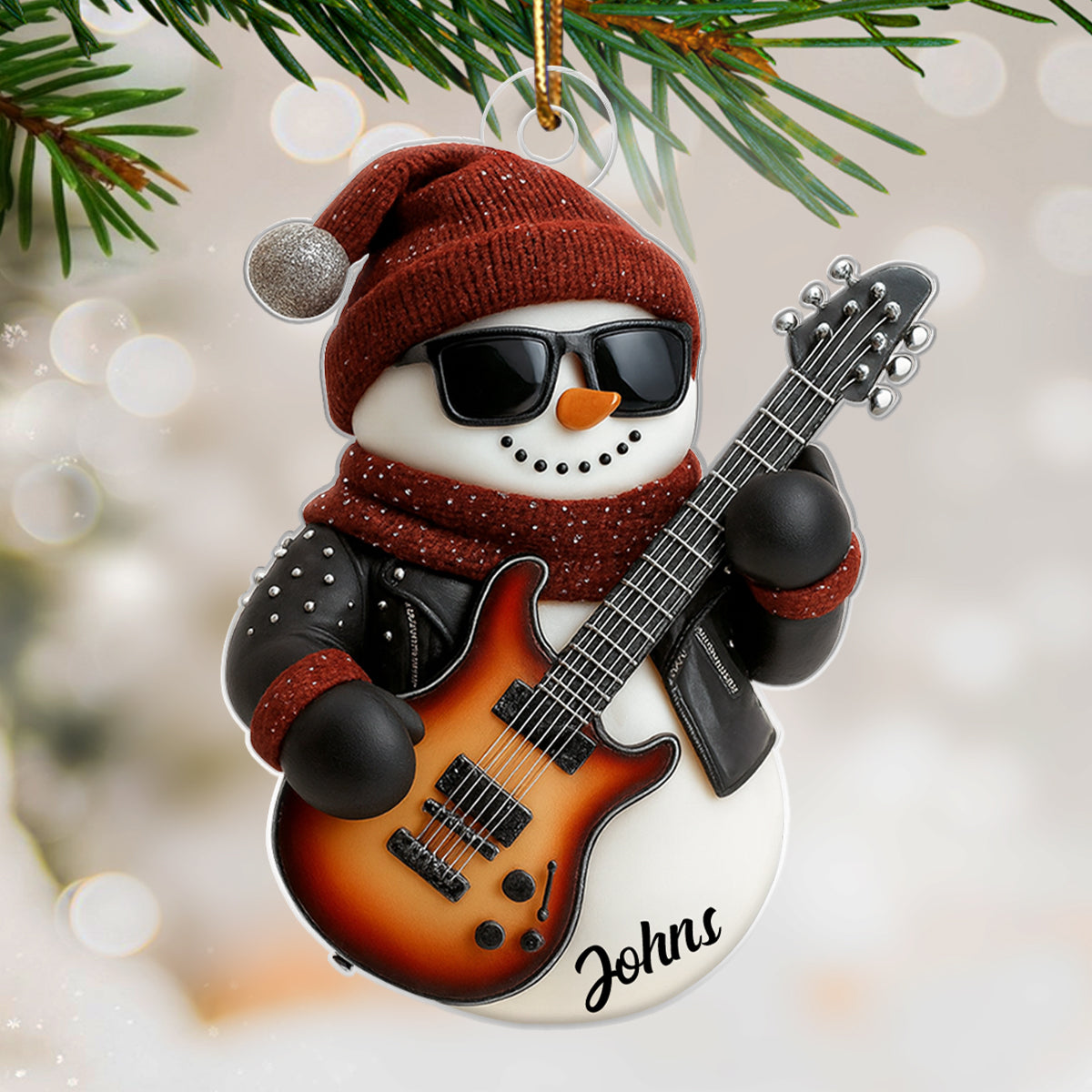 Life Sounds Better With Guitars – Personalized Acrylic Ornament – Meaningful Gift for Guitarists
