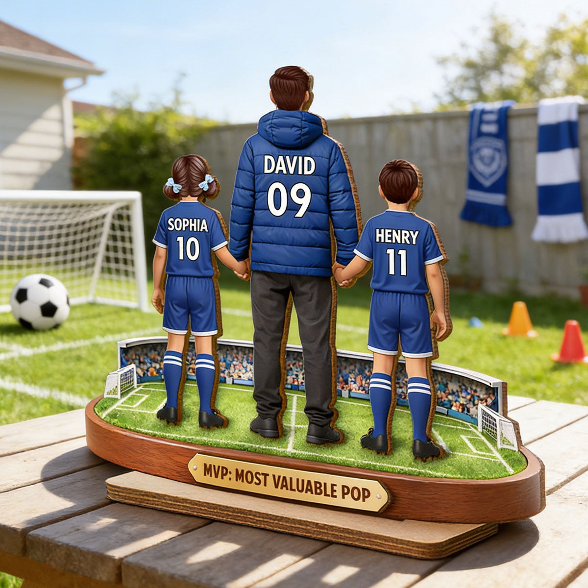 MVP Most Valuable Pop Soccer Dad - Personalized 2-Layered Wooden Plaque - Gift For Soccer Dad, Gift For Husband