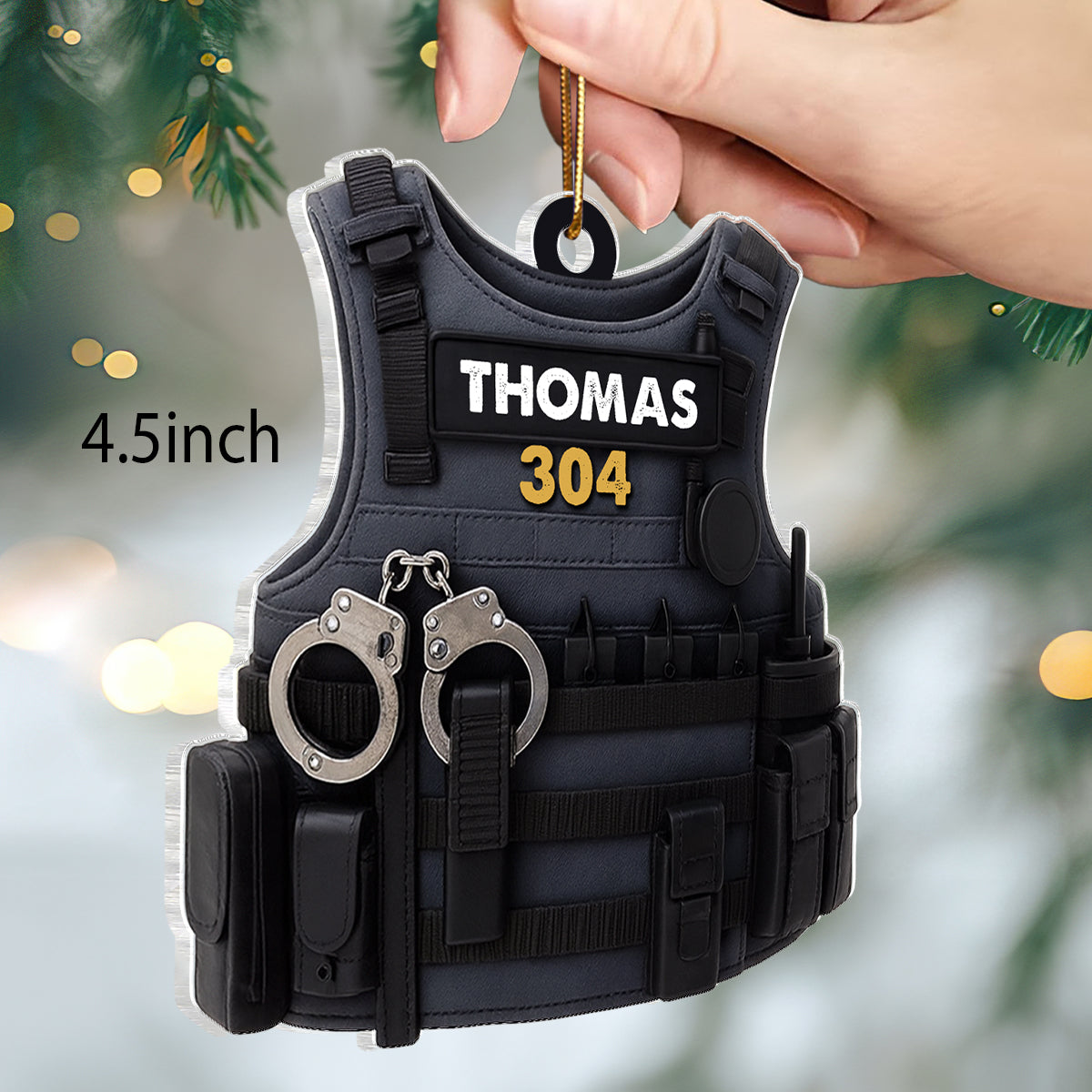 Honor, Duty & Sacrifice – Personalized Acrylic Ornament – Christmas Tribute Gift for Police Officers