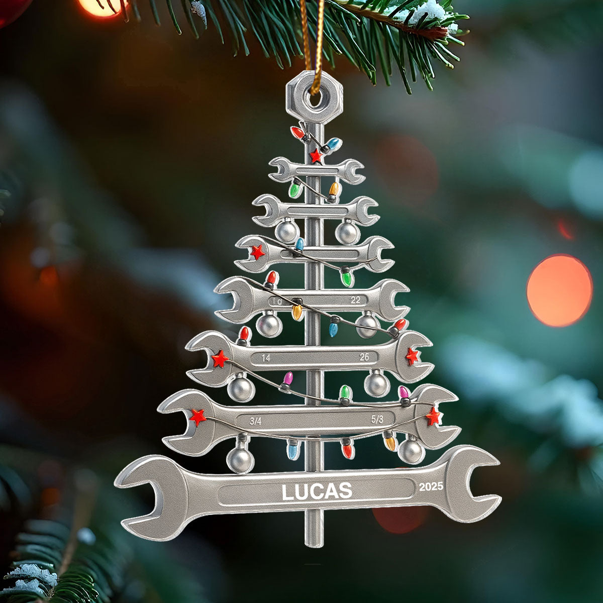 Built With Pride Mechanic Spirit – Personalized Acrylic Ornament – Meaningful Gift for Mechanician, Engineer, Technician