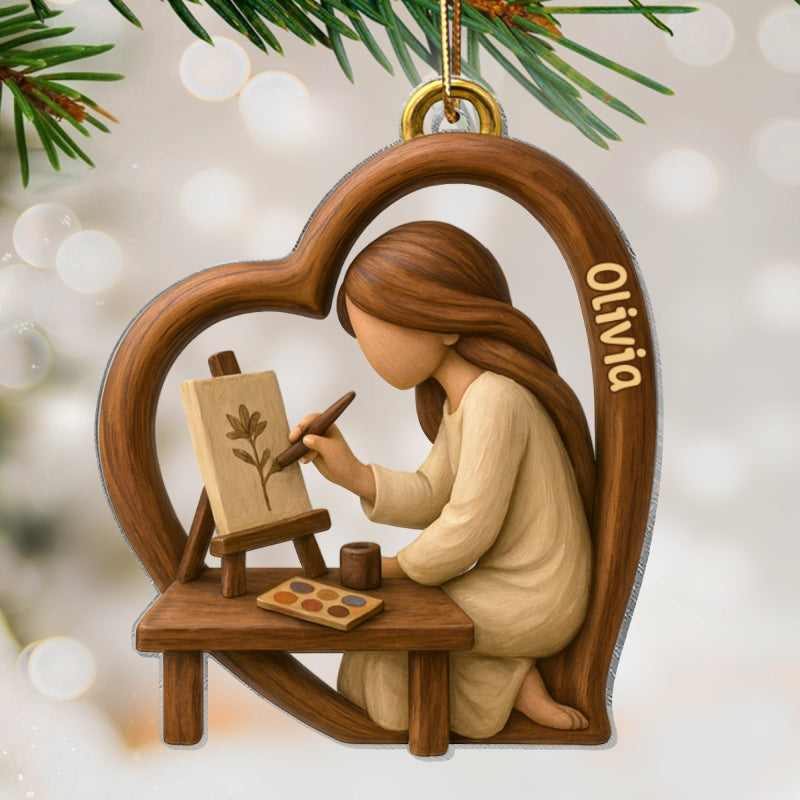Where Colors Speak Louder Than Words – Personalized Acrylic Ornament – Inspiring Christmas Gift for Artists