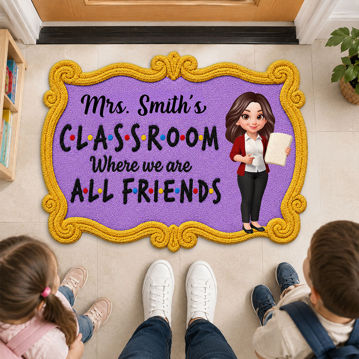 Friendly Teacher - Personalized Doormat - Back To School, Classroom Decor