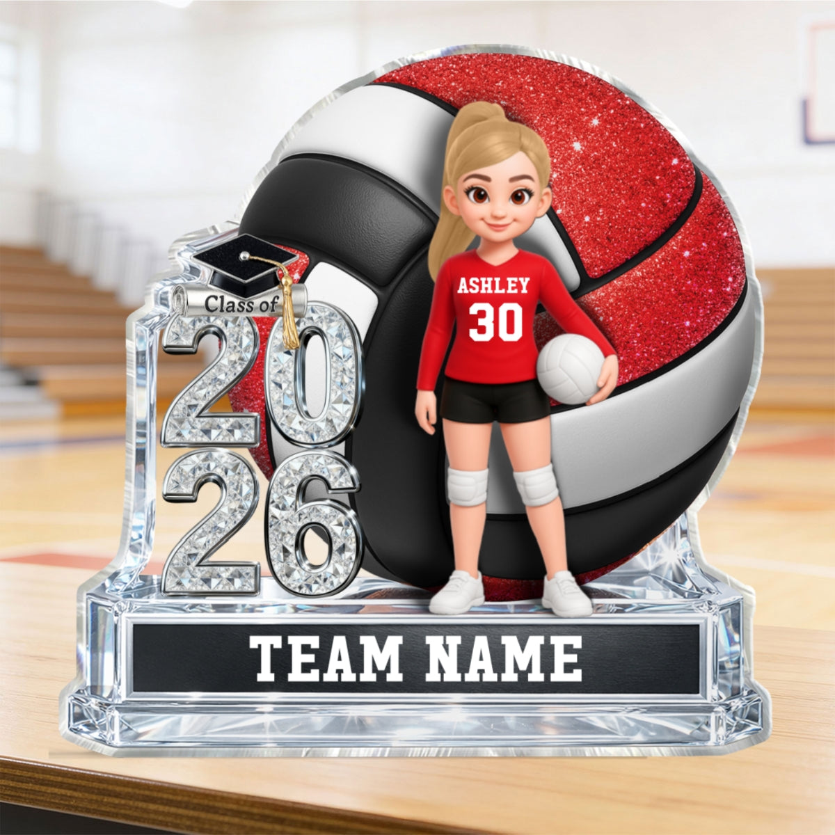 Volleyball Senior Keepsake 2D Flat - Personalized Acrylic Block Plaque - Graduation Gift For Daughter, Son Graduates, Class of 2026
