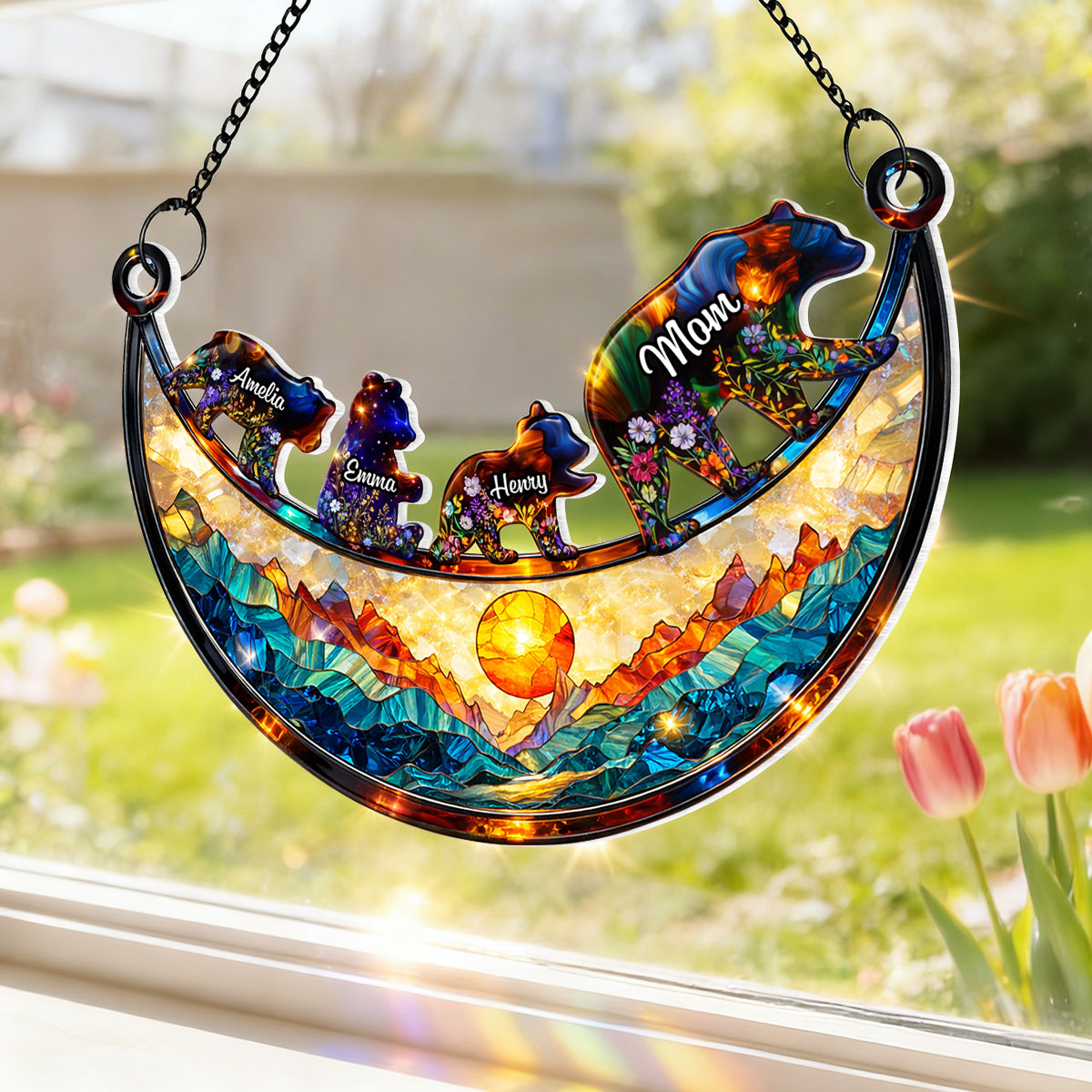Custom Mama Bear - Personalized Suncatcher - Heartfelt Mother's Day Gift for Mom