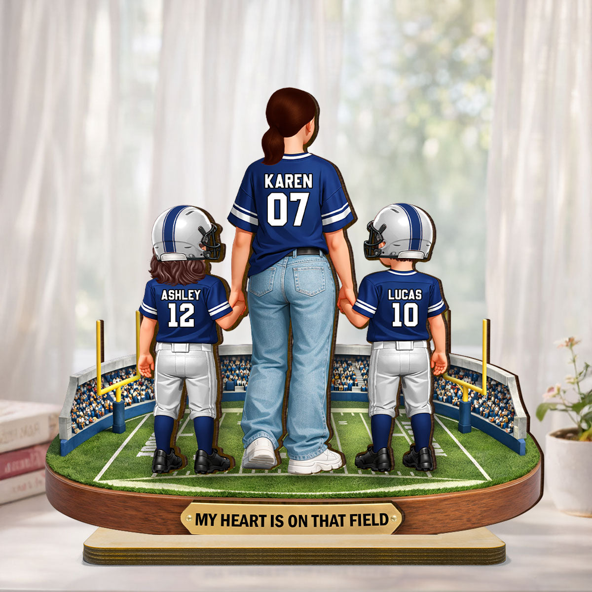 Loud & Proud Football Mom - Personalized 2-Layered Wooden Plaque - Mother's Day Gift, Gift For Football Mom