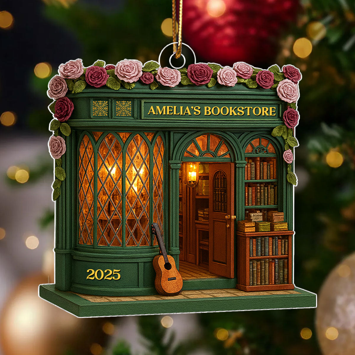 A Cozy Escape for Book Lovers – Personalized Acrylic Ornament – Heartfelt Gift for Readers