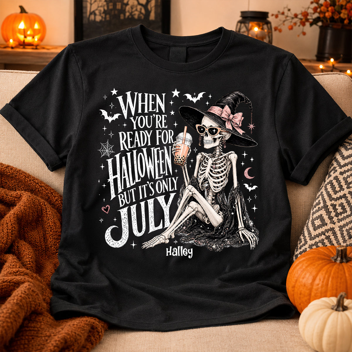Halloween In July Skeleton Witch - Personalized Shirt - Halloween Gift