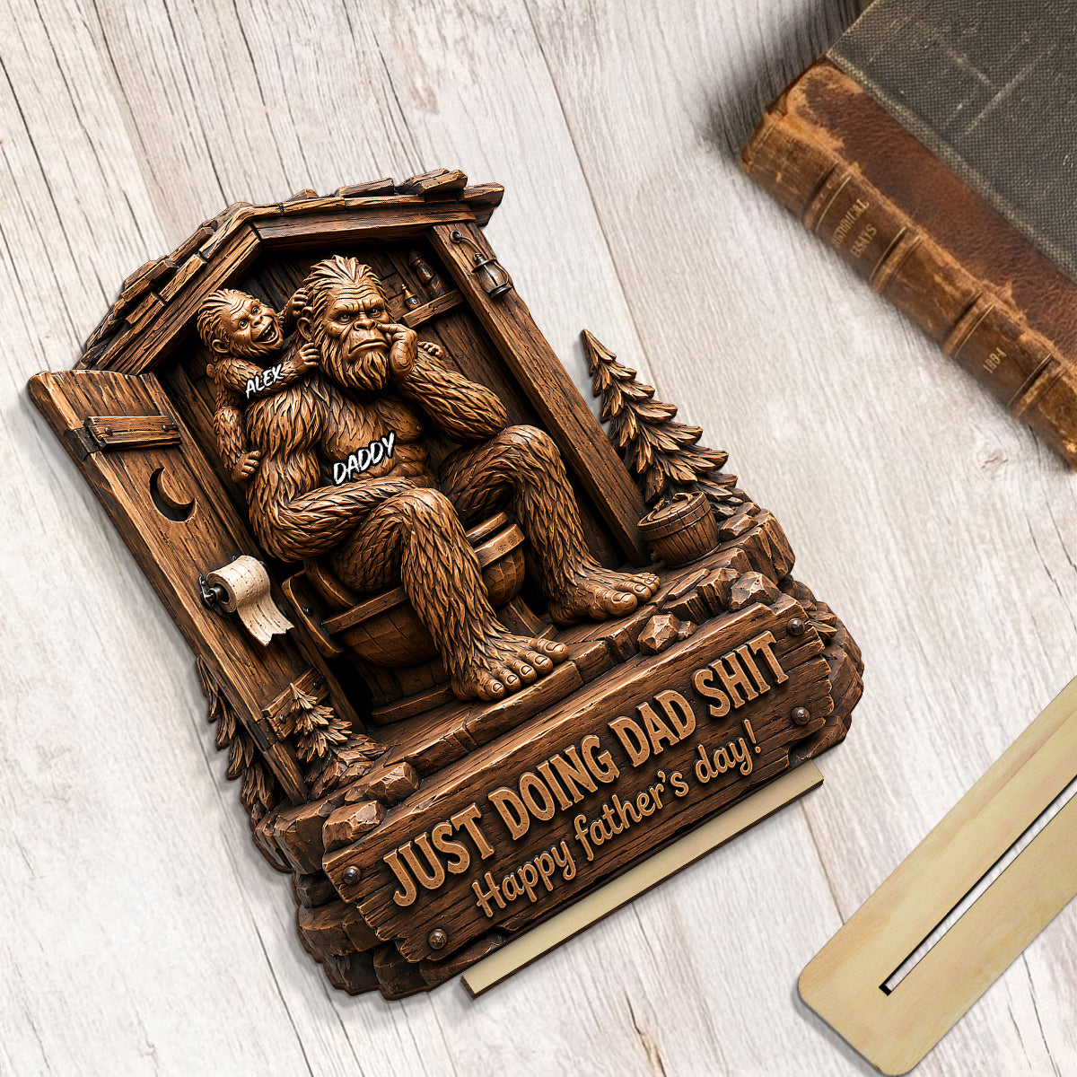 Just Doing Dad Sh*t - Personalized 2-Layered Wooden Plaque -  Gift for Dad, Husband
