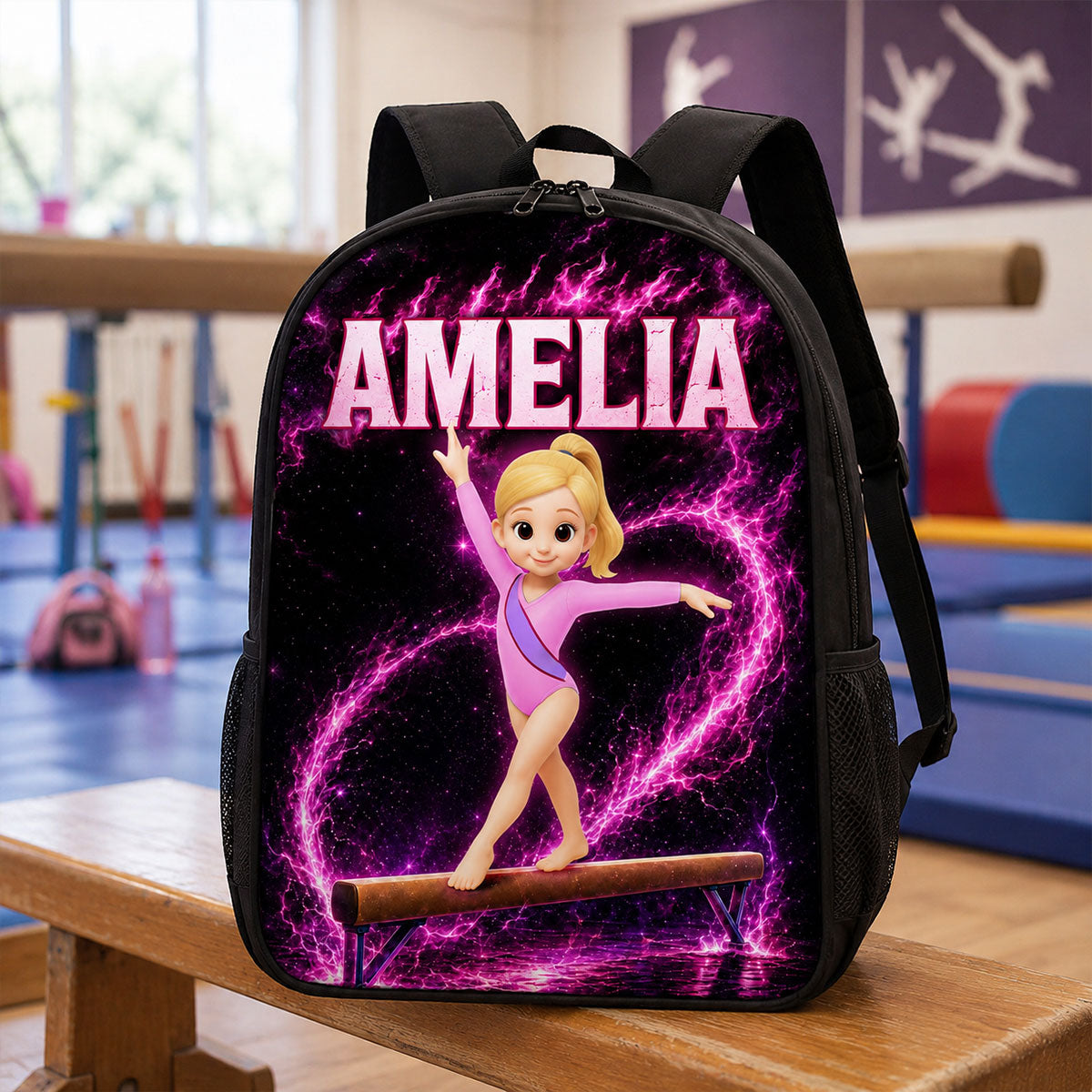 Gymnastic Trendy Design Backpack for Girls - Personalized Backpack - Back to School Gift for Daughter, Granddaughter