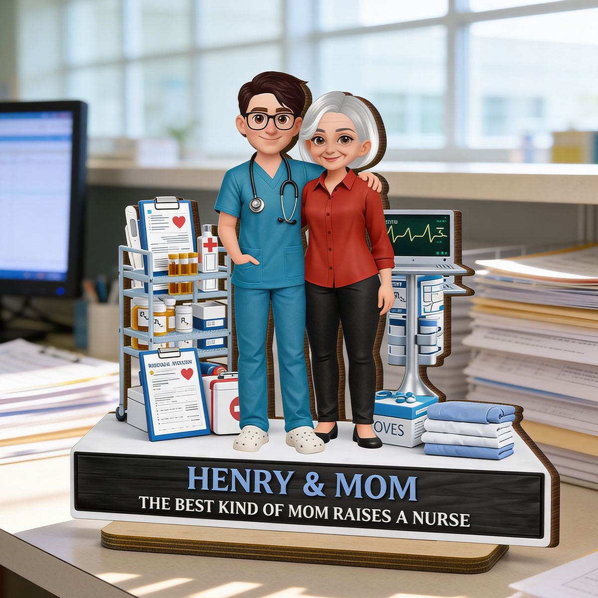 The Best Kind Of Mom Raises A Nurse - Personalized 2-Layered Wooden Plaque