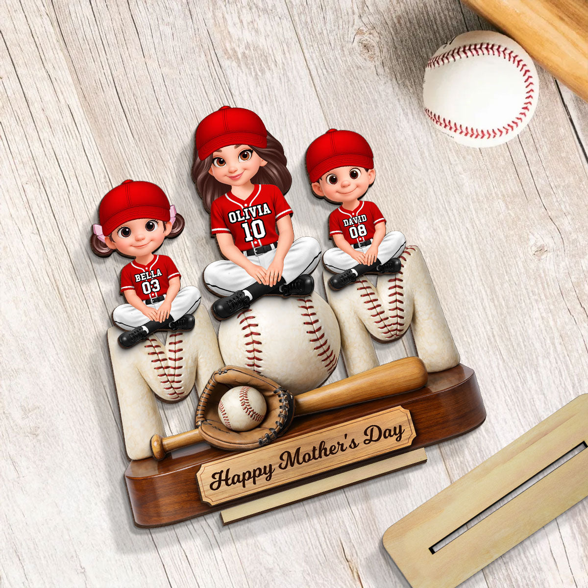 Best Baseball Mom Ever - Personalized 2-Layered Wooden Plaque - Mother's Day Gift For Baseball Mom