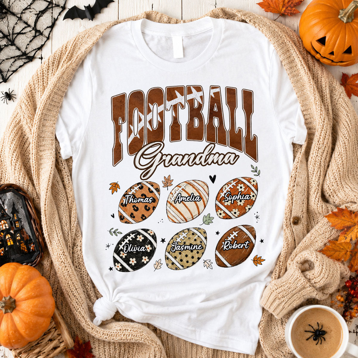 Trending Football Grandma Fall Season - Personalized Shirt - Gift For Grandmas, Moms