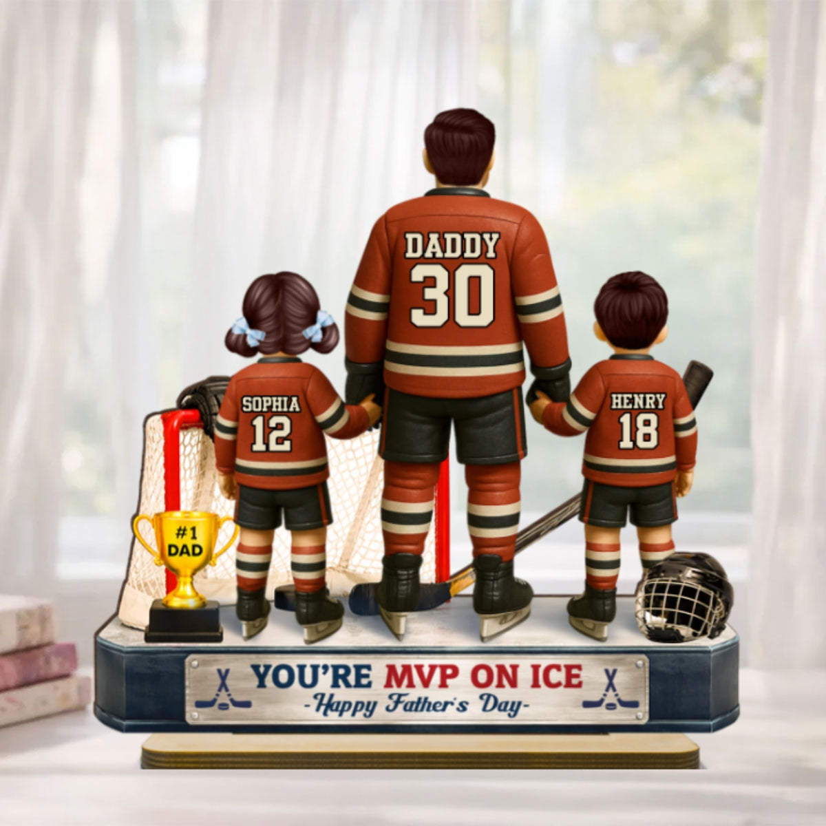 You're MVP On Ice Hockey Dad - Personalized 2-Layered Wooden Plaque - Gift For Hockey Dad, Gift For Husband