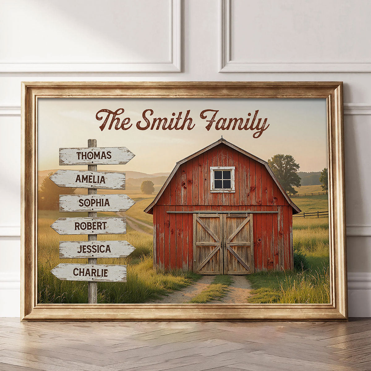 Nostalgia Barn House Family Sign Posts - Personalized Poster - Gift For Family, Farmhouse Decor